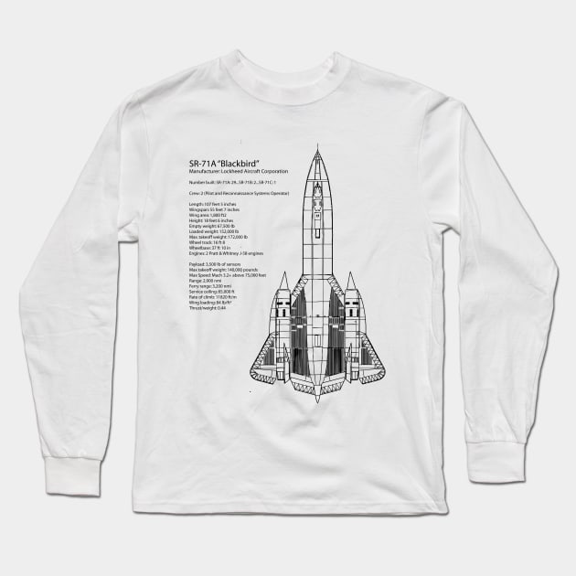 SR71 Blackbird Long Sleeve T-Shirt by Griffen